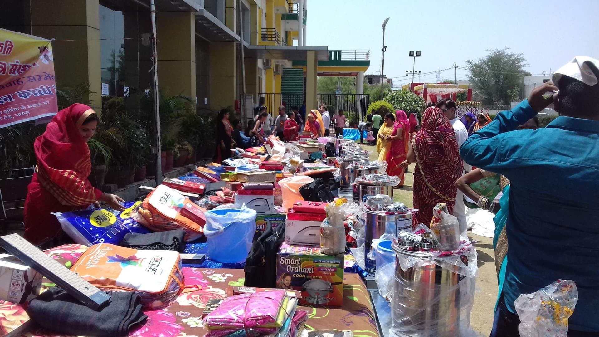 Staples and supplies being distributed to families in Sodala